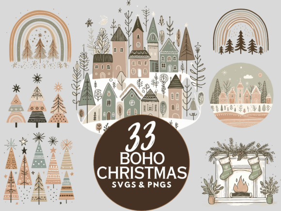 A Designer's Take on Cute Boho Christmas Illustrations
