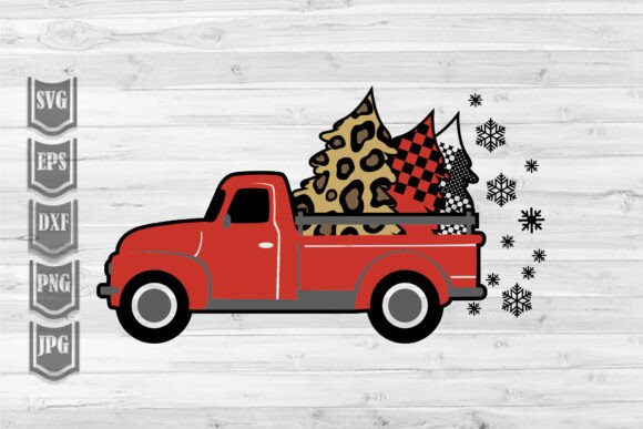 A Farm Truck Christmas Tree Plaid Graphic for Crafters