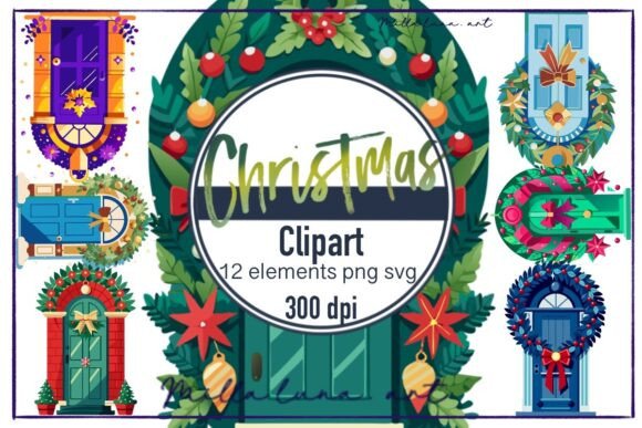 Christmas Doors Decor: A Festive Graphic Design Asset