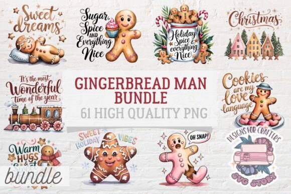 Christmas Gingerbread Mans Bundle: A Festive Graphics Treasure