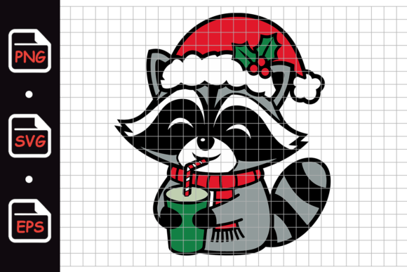 Christmas Raccoon Graphics for Festive Brand Illustrations