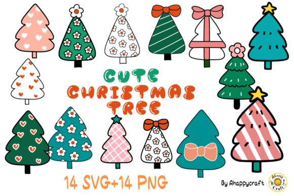 Christmas Tree Hand Drawn Set: Charming Graphics for Illustrations