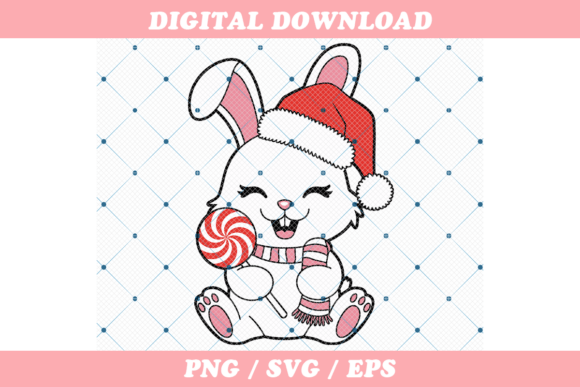 Cute Christmas Bunny with Santa Hat: A Versatile Graphic