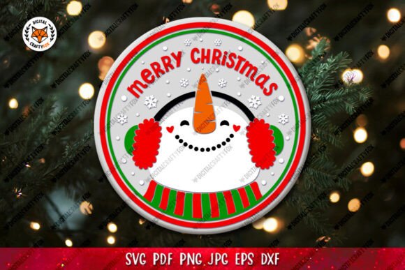 Festive Cheer: Merry Christmas SVG, Snowman Headphones