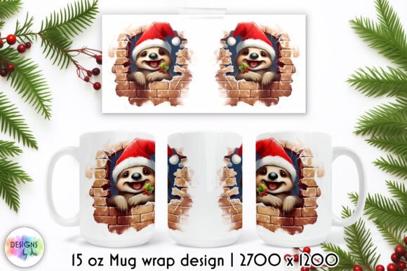 Funny Sloth Christmas Mug Wrap: A Festive Graphic