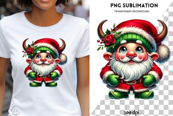 Merry Christmas Graphics Featuring Festive Gnome Illustrations