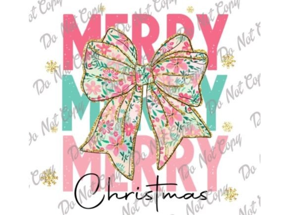 Merry Merry Merry Christmas Preppy Bow P: A Graphics Gem