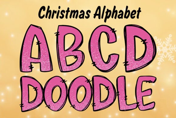 Pink Glitter Christmas Alphabet Png: Festive Graphics for Handmade Creations